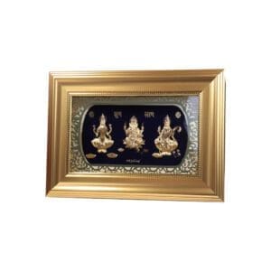 Laxmi Ganesh Saraswati Gold Frame