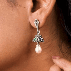 Marcasite Navratan Jhumki