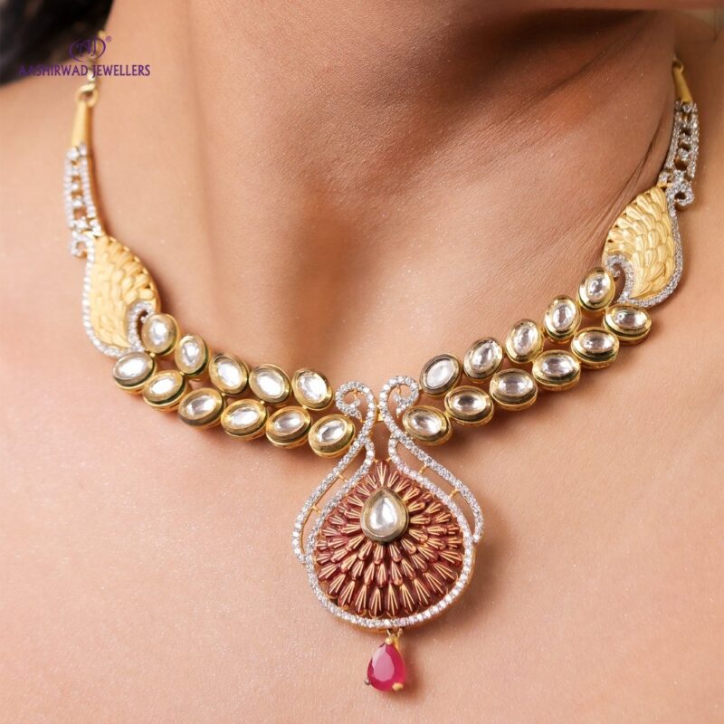 Kundan Silver Set with Gold Plating