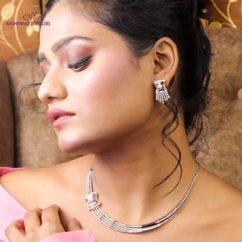 silver necklace aashirwad jewellers