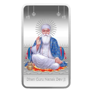 Guru Nanak Dev Ji (999.9) 50 gm Silver Bar