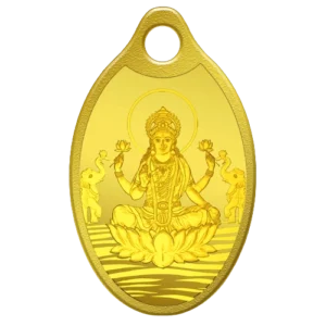 GODDESS LAKSHMI GOLD PENDANT 24K (999.9) 2 GM FOR WOMEN / GIRLS