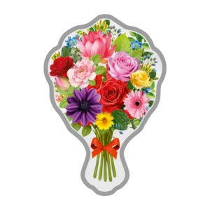 (999.9+) Purest 50 gm Bouquet of Flower Silver Coin