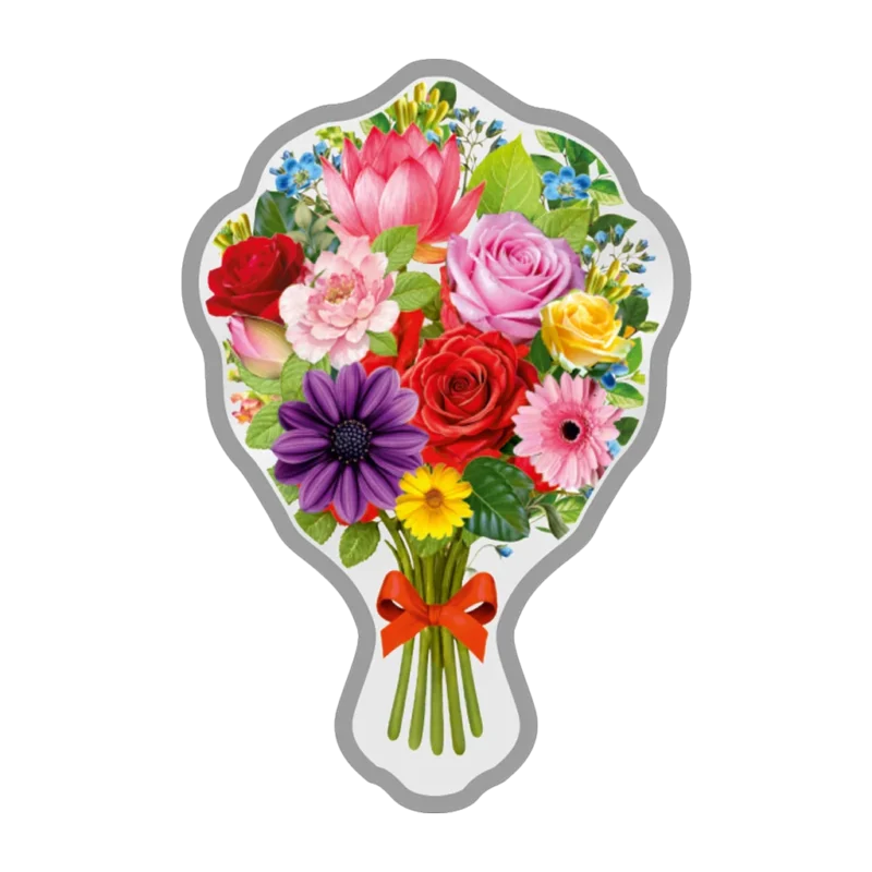 (999.9+) Purest 50 gm Bouquet of Flower Silver Coin